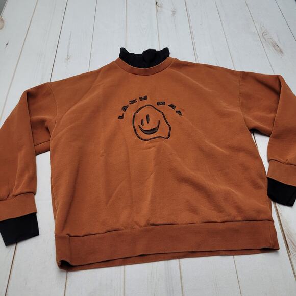 Lazy oaf squish face layer crew sweater pullover embroidered urban outfitters - Picture 1 of 11